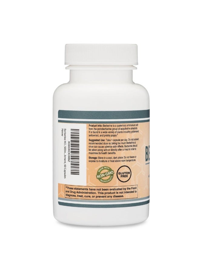 Berberine Supplement 500mg, 60 Capsules (Third Party Tested, Non-GMO, Gluten Free, Vegan Safe) AMPK Activator - Berberine HCL for Cardiovascular Health by Double Wood - Image 2